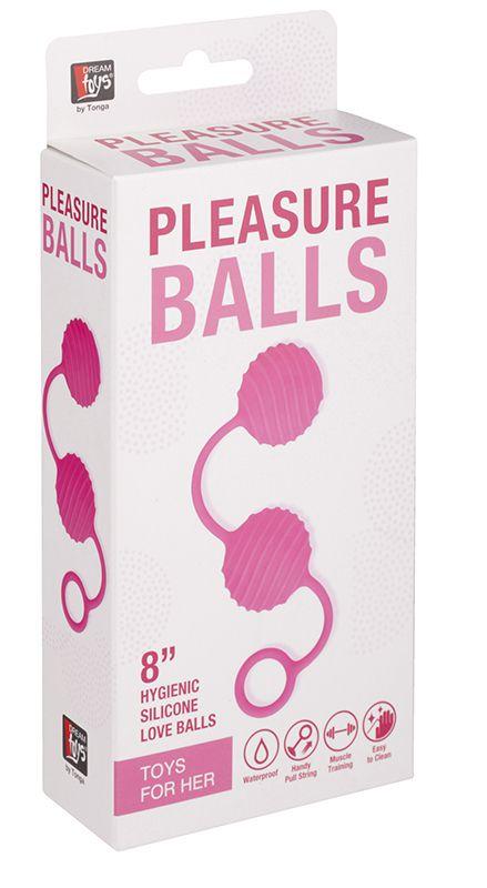 Розовые вагинальные шарики с ребристым рельефом