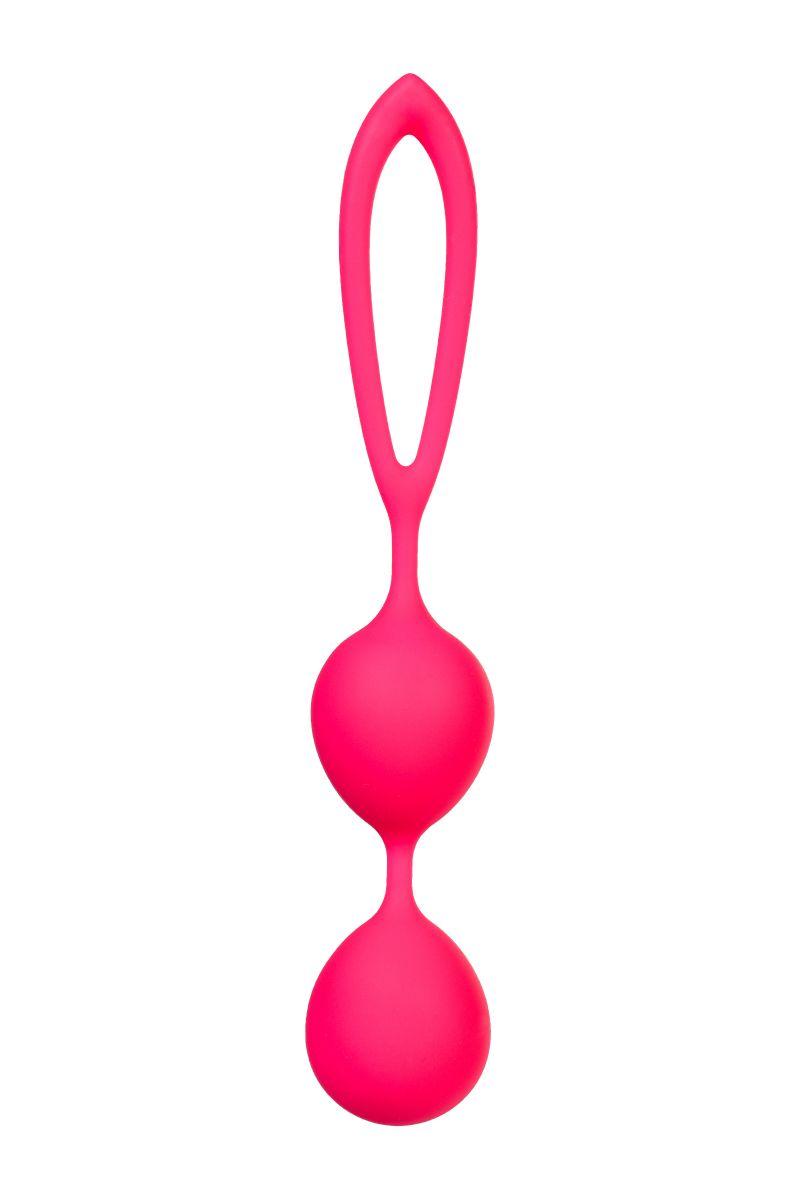 Ярко-розовые вагинальные шарики с петелькой