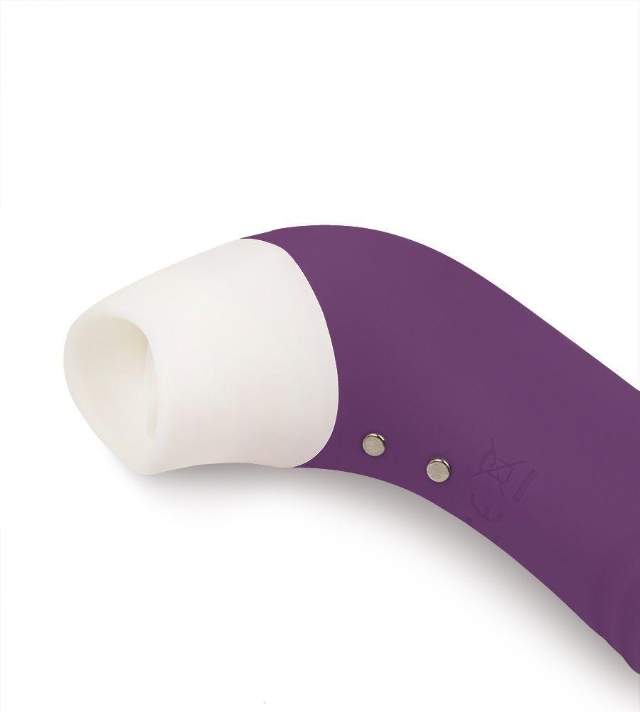 Фиолетовый клиторальный стимулятор Snello с функцией вибратора - 19,6 см.